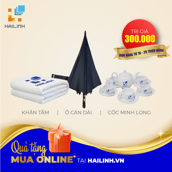 một khăn tắm hoặc một ô cán dài hoặc bộ cốc Minh Long trị giá 300.000 đồng