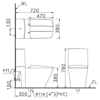 Bồn cầu 2 khối Caesar CD1346