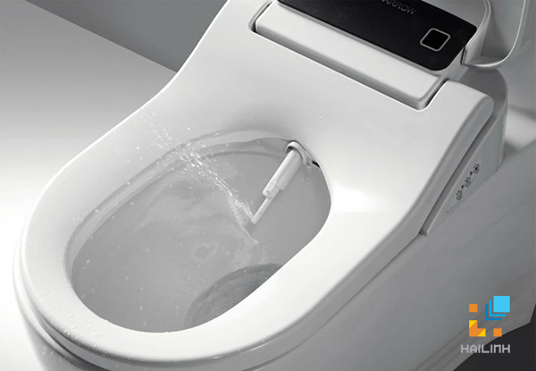 Bồn cầu nắp điện tử Caesar có chức năng vòi tự rửa Bồn cầu nắp điện tử Caesar có chức năng vòi tự rửa