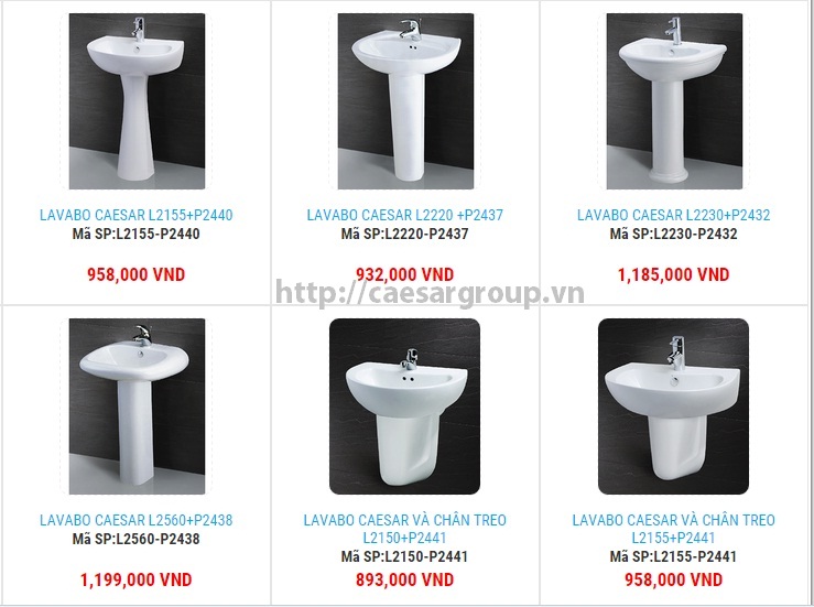 chậu rửa Caesar qua website