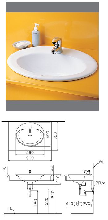 l5020s-ha Lavabo bàn Caeasar L5020D