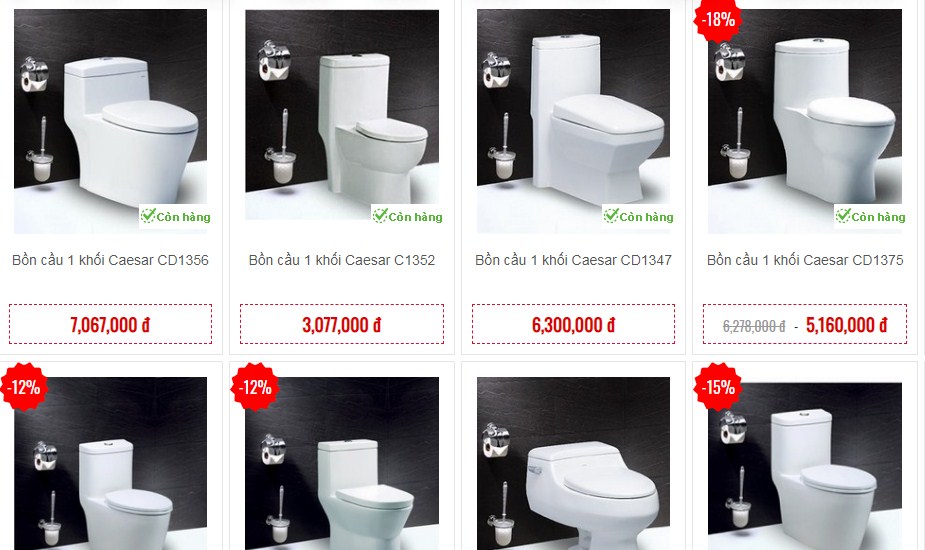 Bồn cầu Caesar chính hãng bán tại Hải Linh Một số loại bồn cầu Caesar bán tại Hải Linh