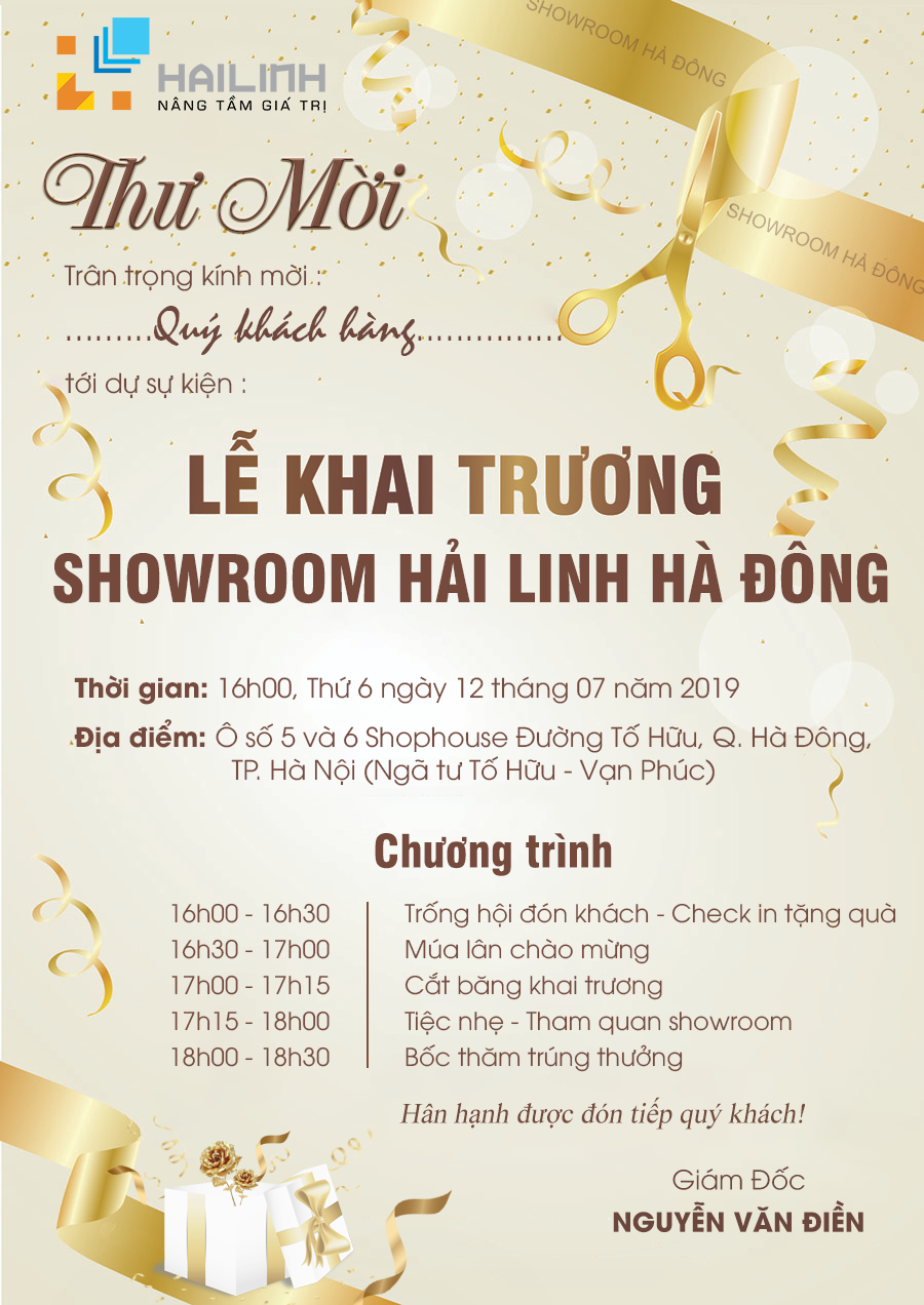 thư mời khai trương